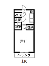 1K間取り図